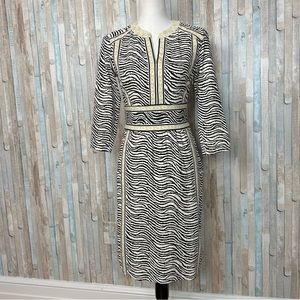 J McLaughlin S Lola Zebra Signature Stretch Catalina Cloth Shift Dress Preppy